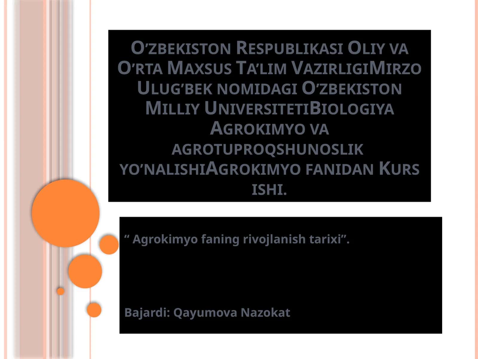 Agrokimyo faning rivojlanish tarixi