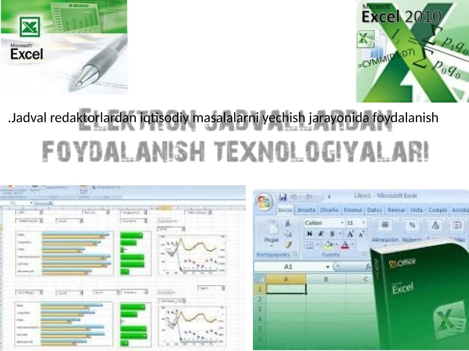 MS Excel-da ma'lumotlar qayta ishlash