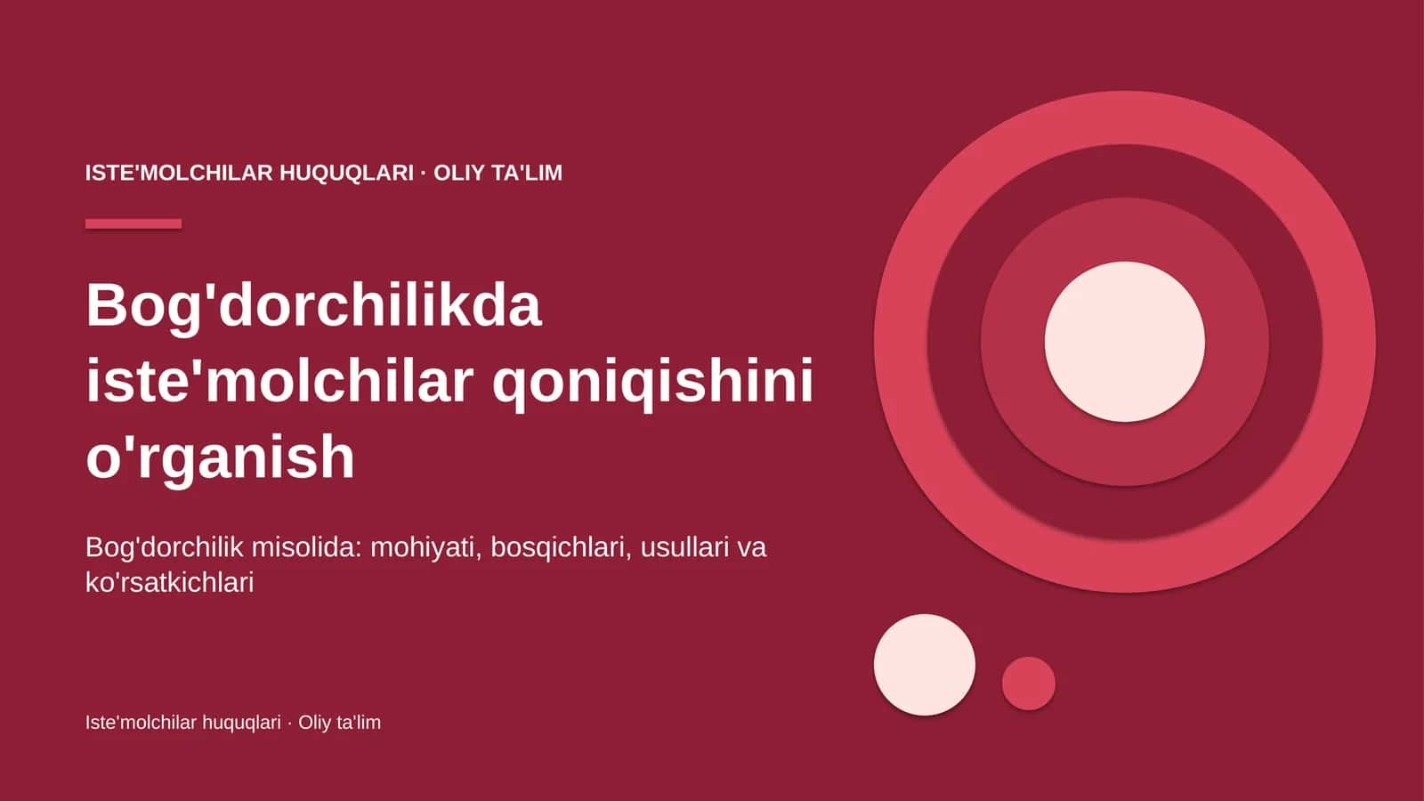 Bog'dorchilikda iste'molchilar qoniqishini o'rganish