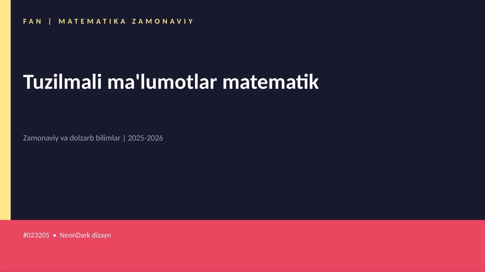 MATEMATIKA ZAMONAVIY