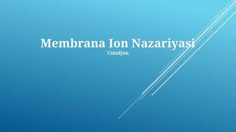Membrana Ion Nazariyasi