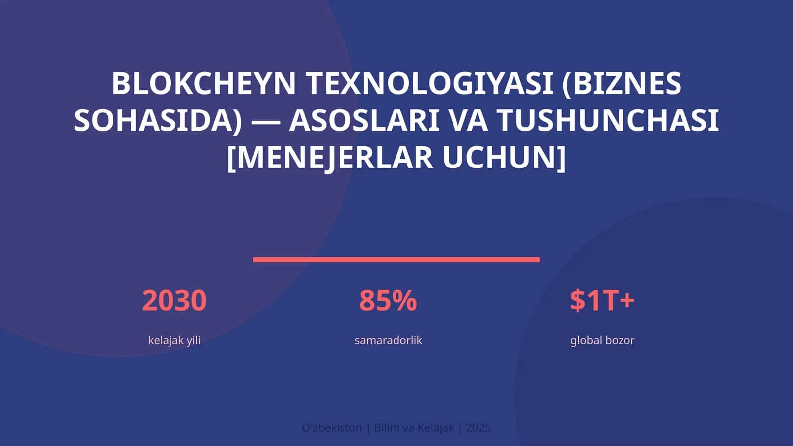 BLOKCHEYN TEXNOLOGIYASI (BIZNES SOHASIDA) — ASOSLARI VA TUSHUNCHASI [MENEJERLAR UCHUN]