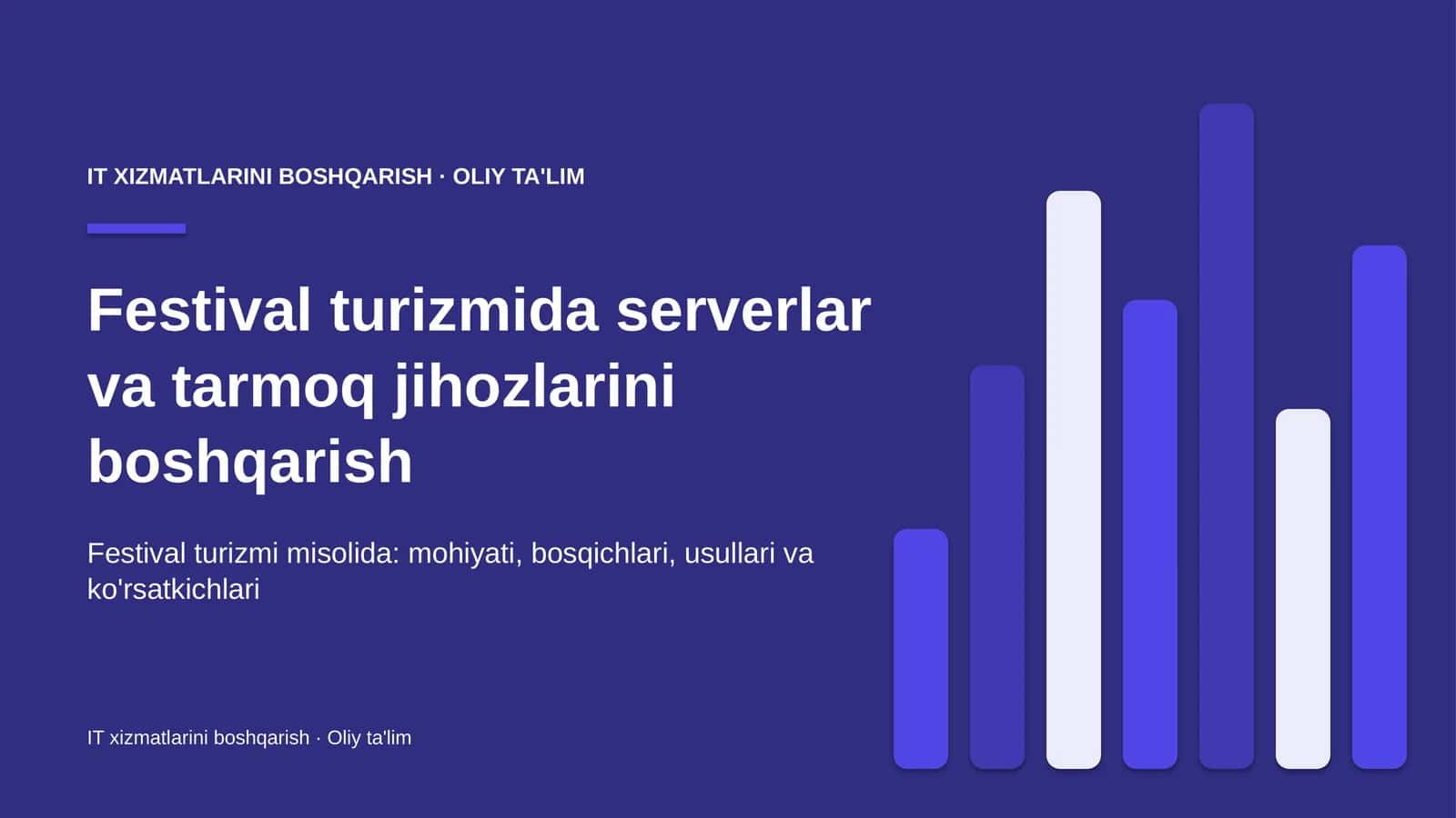 Festival turizmida serverlar va tarmoq jihozlarini boshqarish