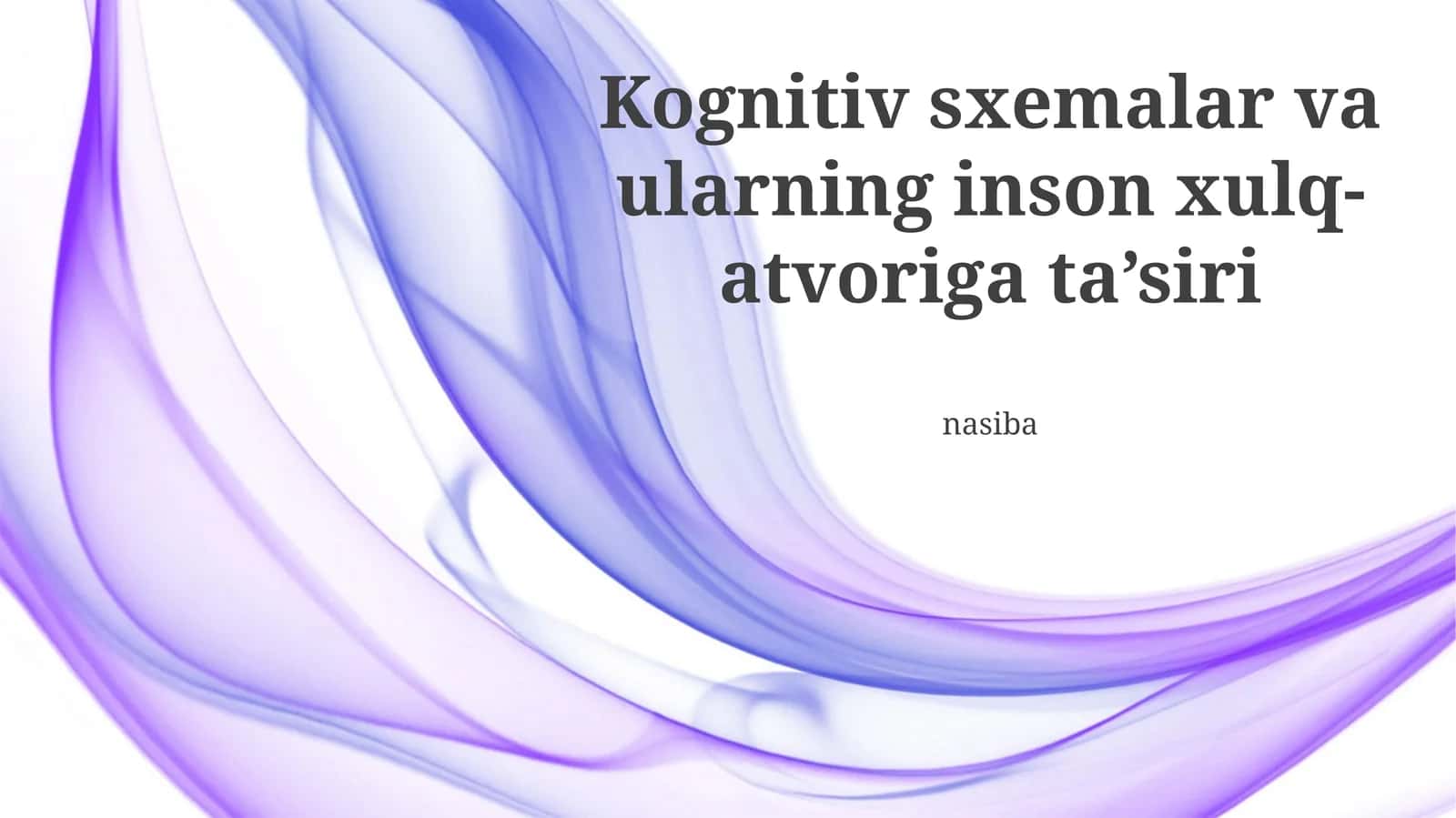 Kognitiv sxemalar: ta'rifi va mohiyati