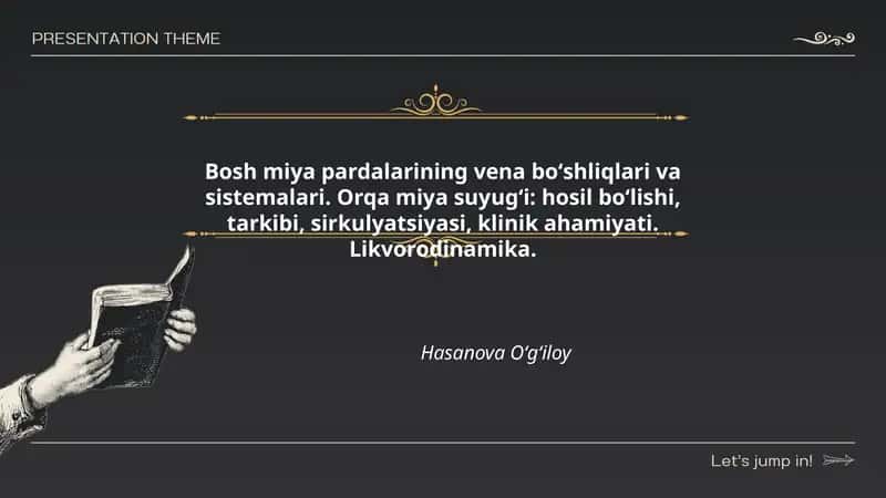 Bosh miya pardalarining vena boʻshliqlari va sistemalari