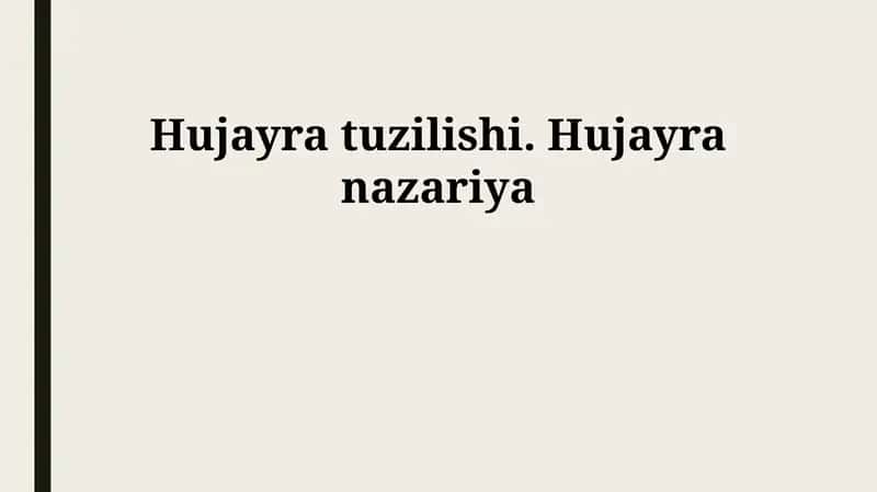 Hujayra tuzilishi