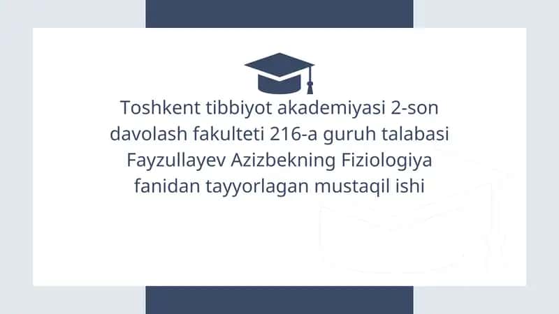 Nerv tizimining umumiy fiziologiyasi