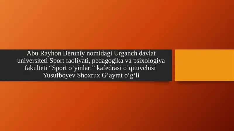 Sportchilarning tayyorgarligi