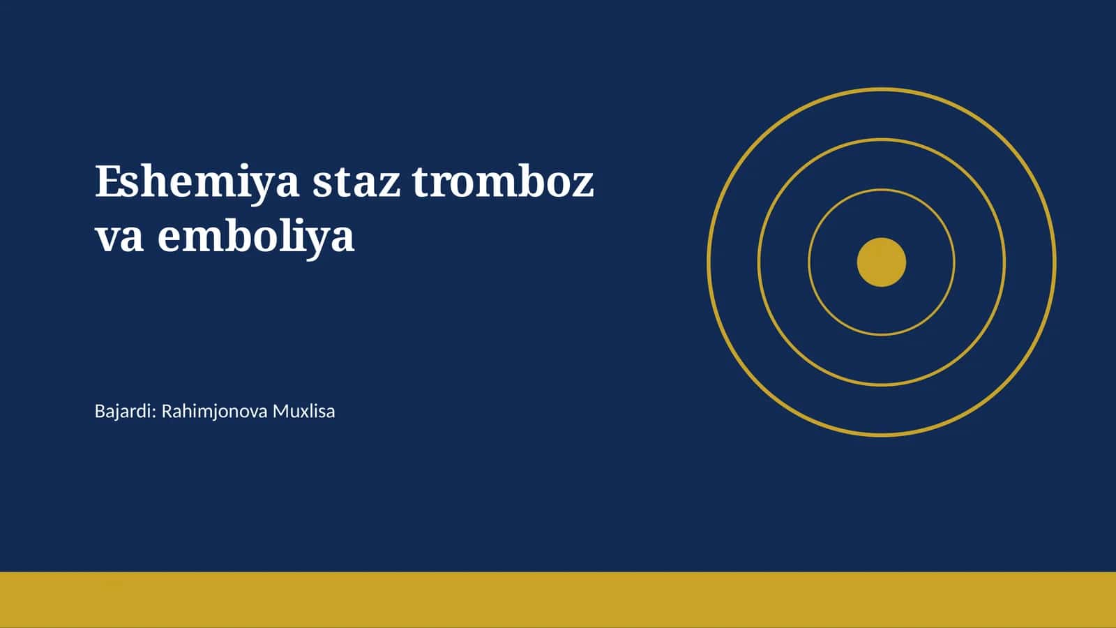 Eshemiya staz tromboz va emboliya