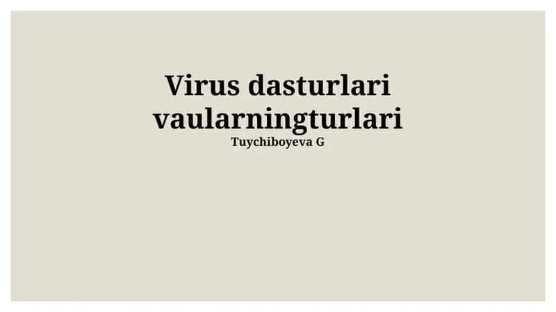Virus dasturlari vaularningturlari