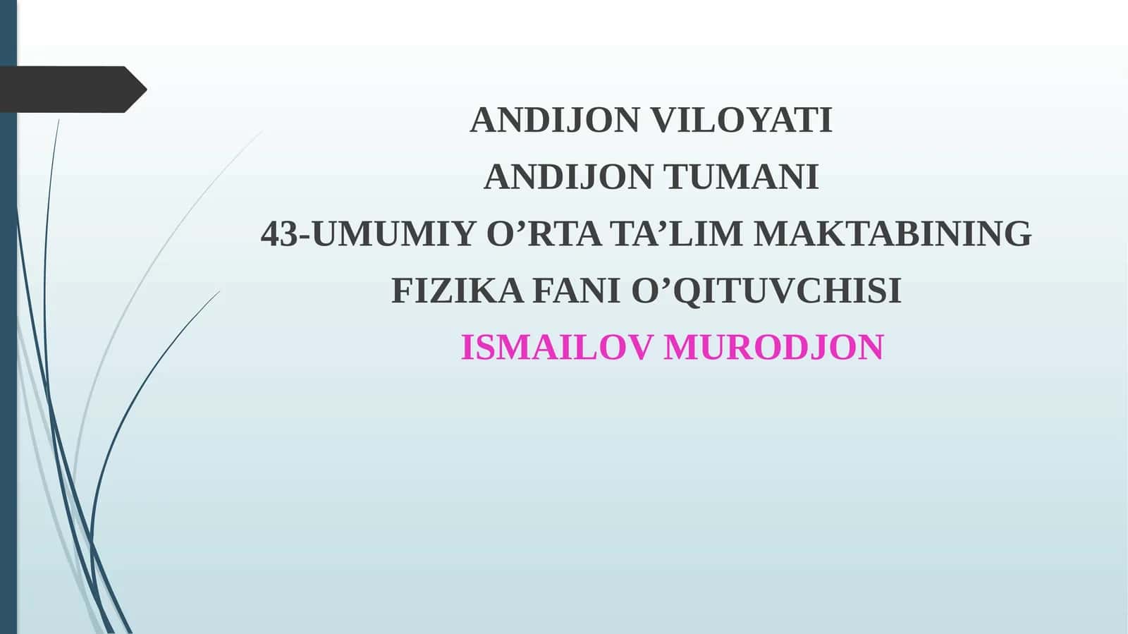 10-sinf Fizika dars ishlanma. Oddiy mexanizmlar. Blok, qiya tekislik, vint, pona va chig'iriqning qo'llanilishi