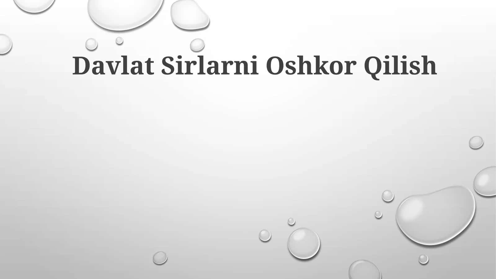 Davlat Sirlarni Oshkor Qilish
