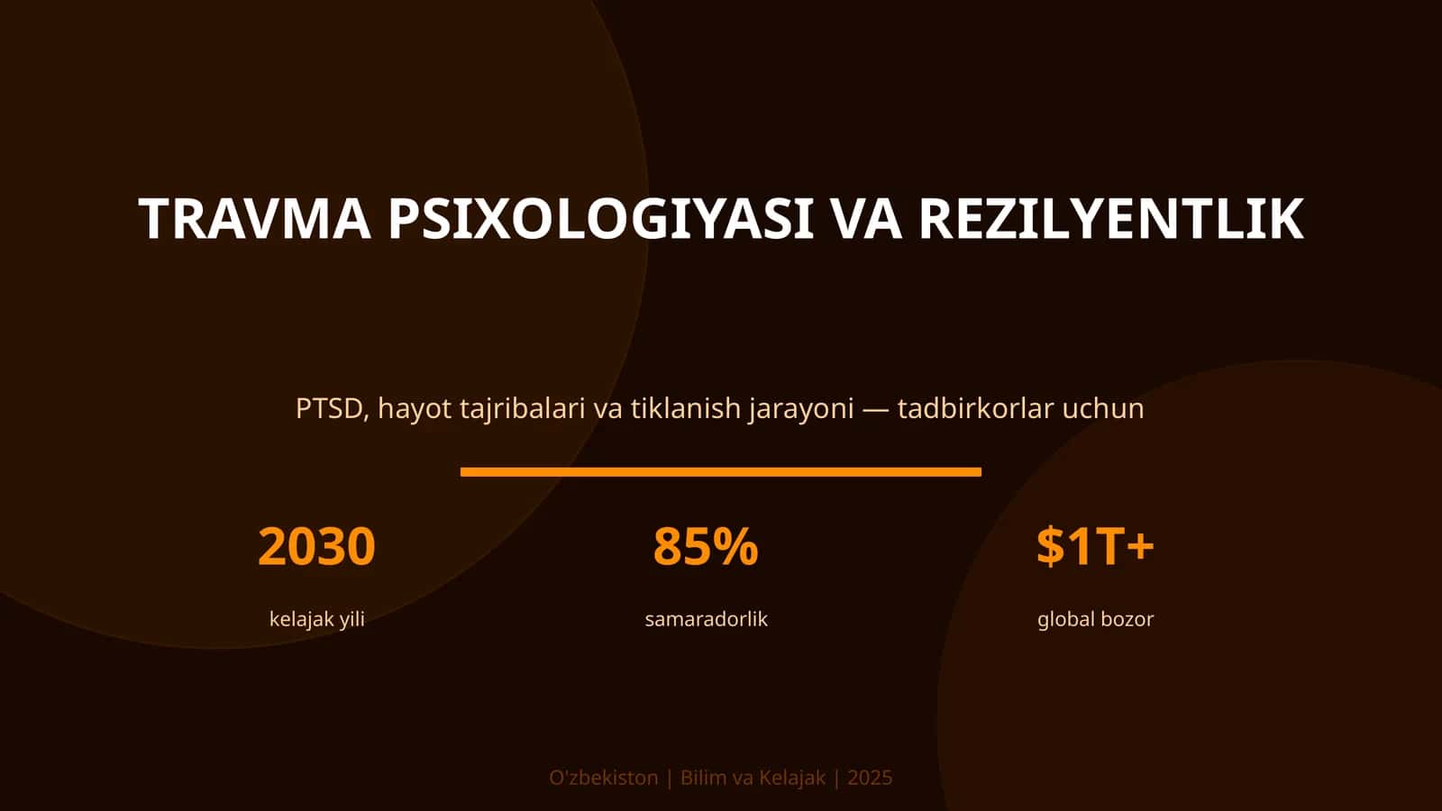 TRAVMA PSIXOLOGIYASI VA REZILYENTLIK
