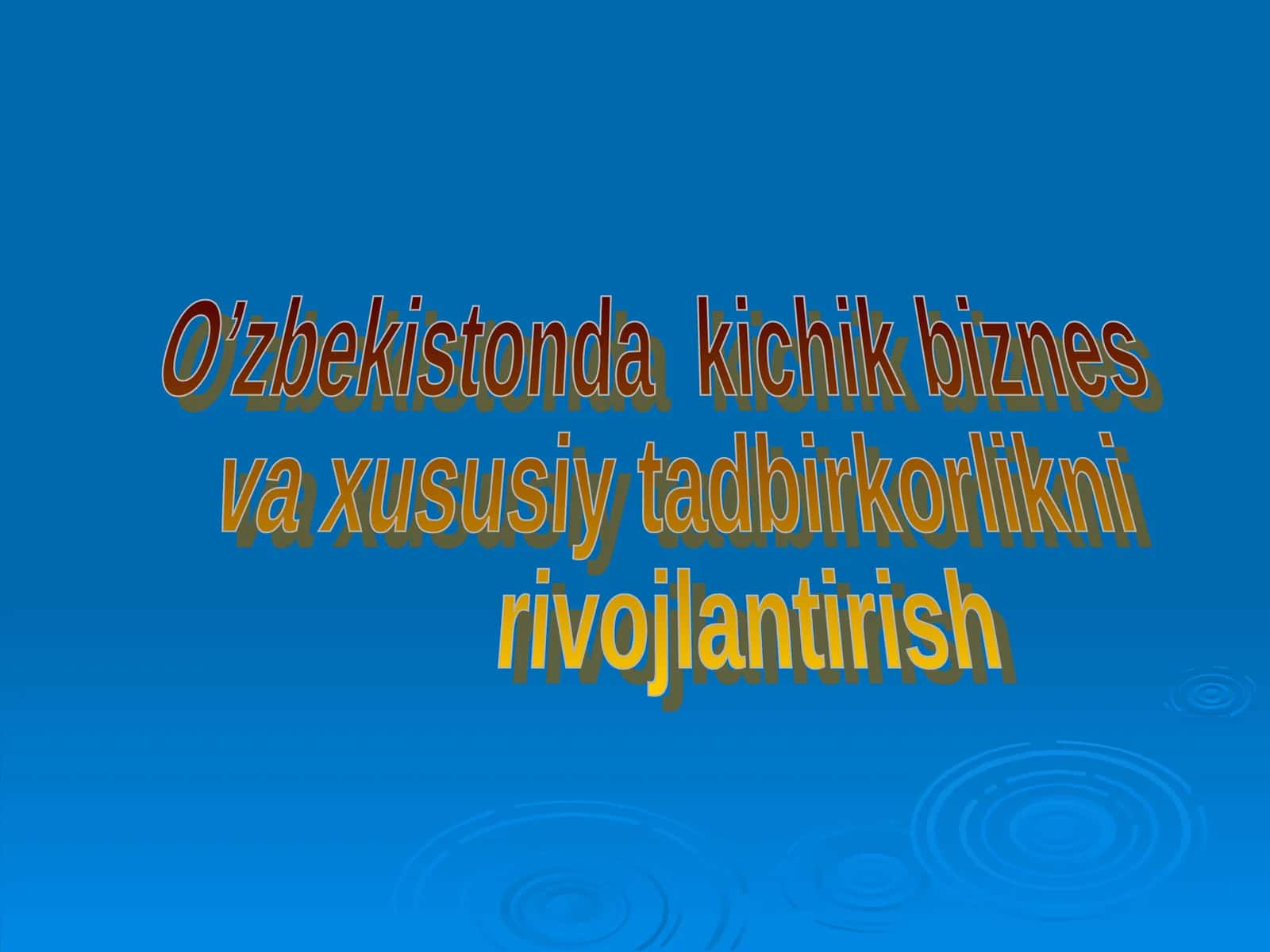 Tadbirkorlik Faoliyati Tushunchasi