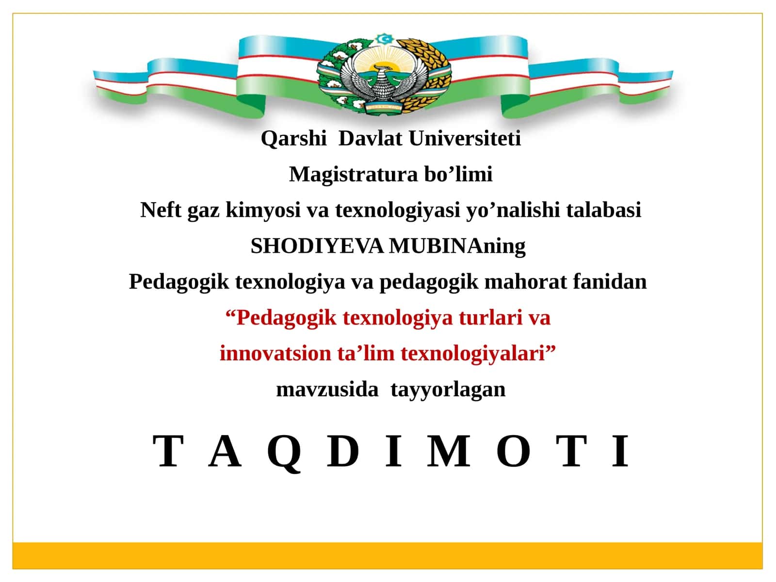 Pedagogik texnologiya turlari va innovatsion ta'lim texnologiyalari