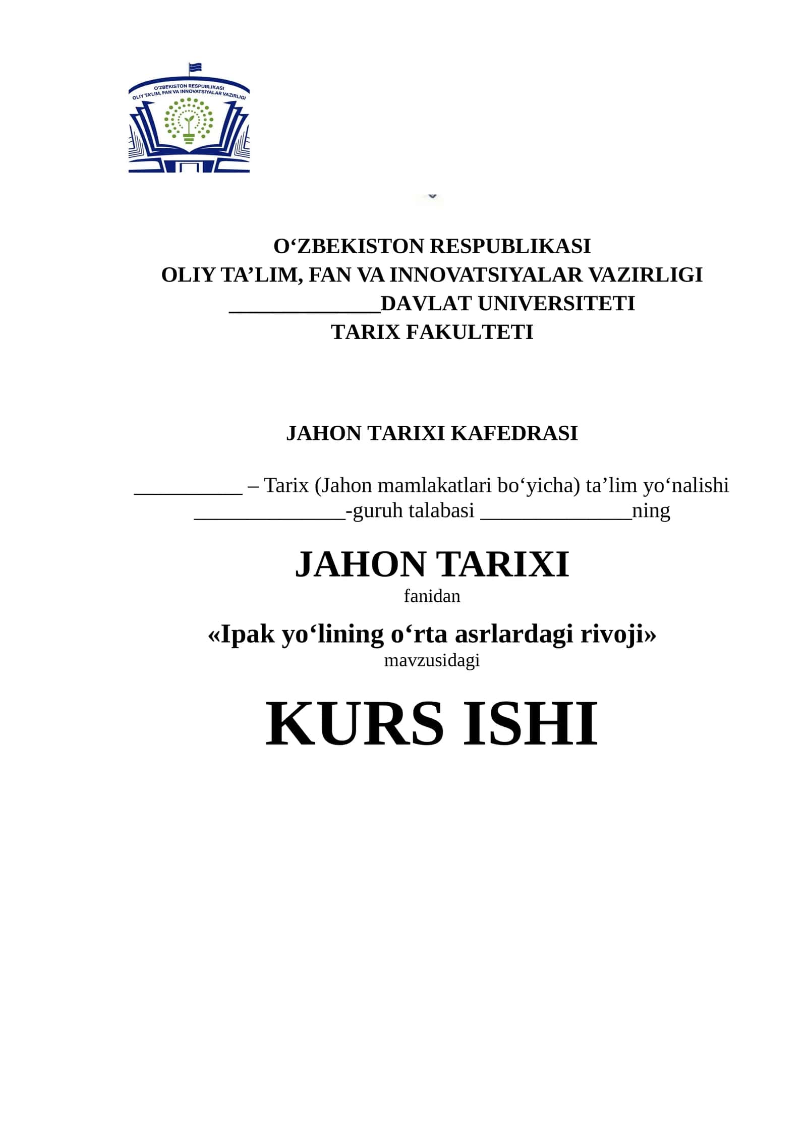 Ipak yo‘lining o‘rta asrlardagi rivoji