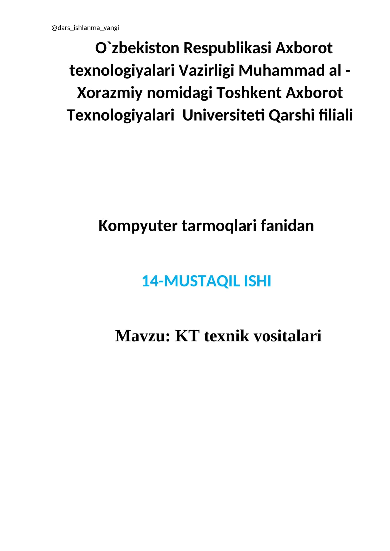KT texnik vositalari