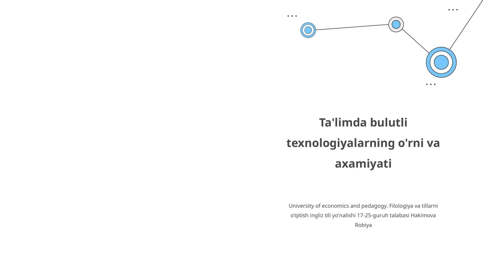 Ta'limda bulutli texnologiyalarning o'rni va axamiyati