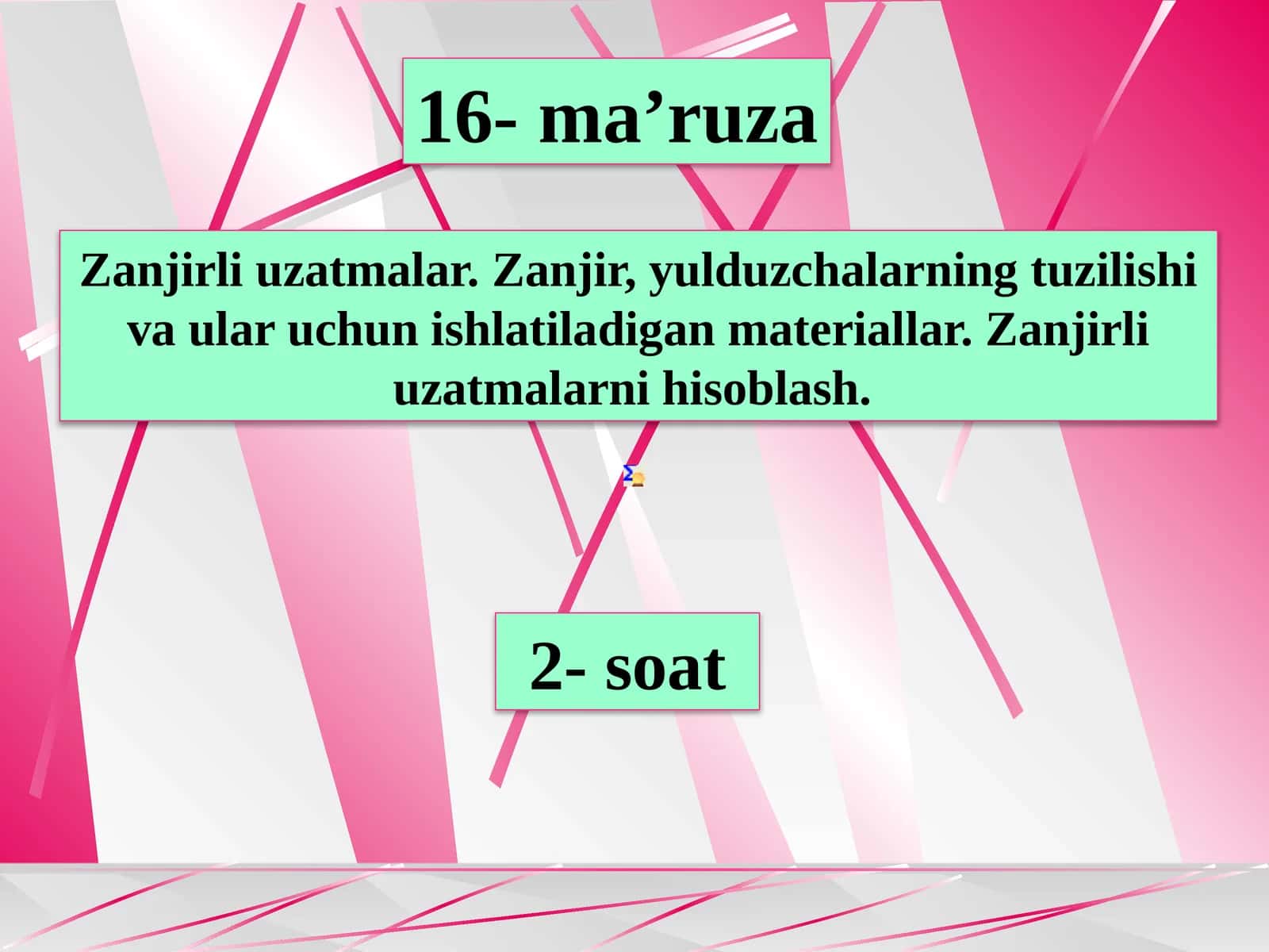 Zanjirli uzatmalar.Zanjir,yulduzchalarningtuzilishivaularuchunishlatiladiganmateriallar.Zanjirliuzatmalarnihisoblash