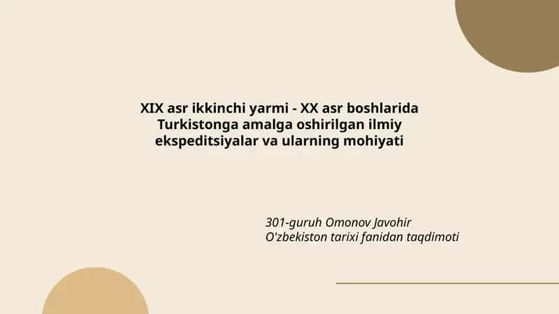 O'zbekiston tarixi fanidan taqdimoti