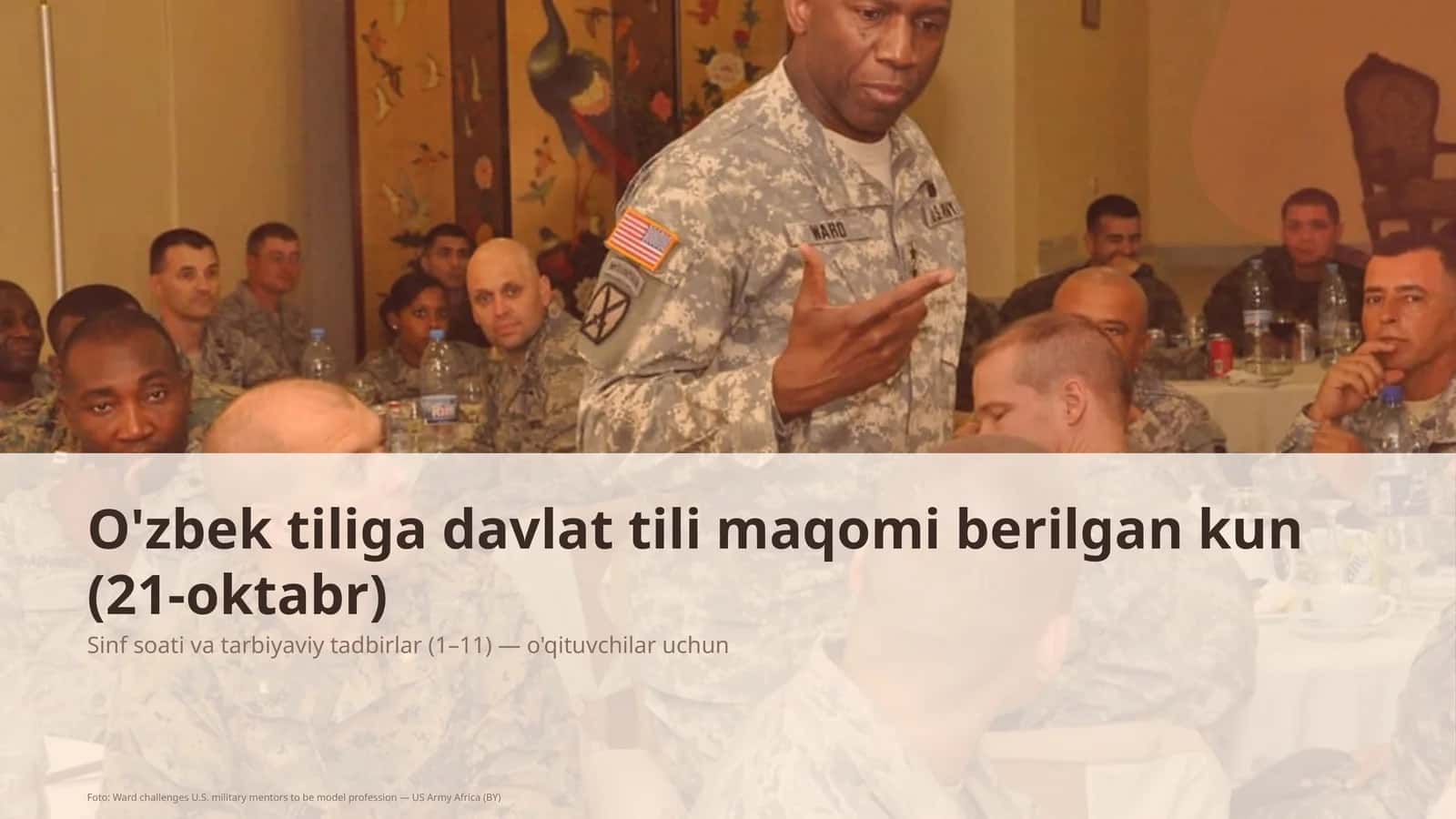 Ward challenges U.S. military mentors to be model profession