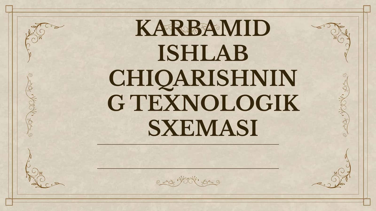 Karbamid Ishlab Chiqarishning Texnologik Sxemasi