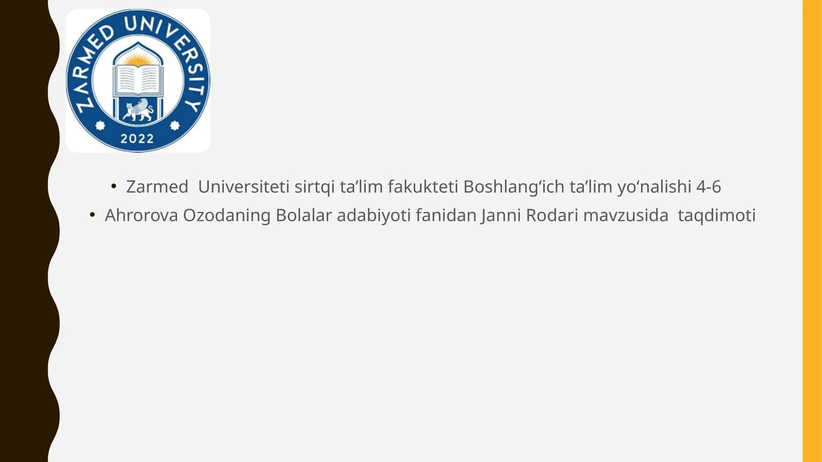 Janni Rodari mavzusida taqdimoti