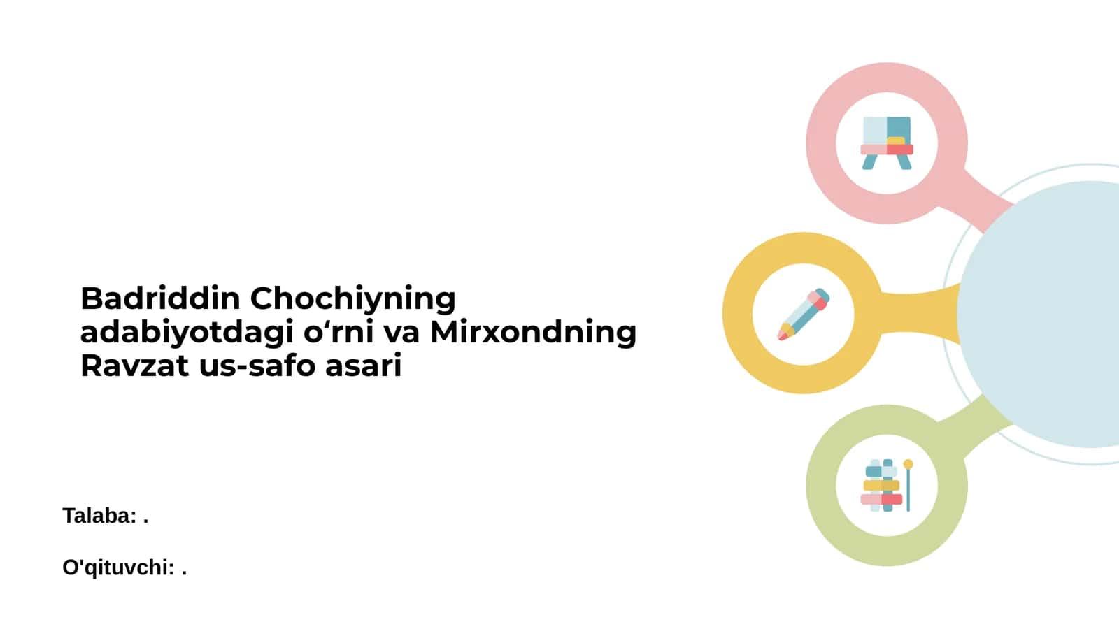 Badriddin Chochiyning adabiyotdagi oʻrni va Mirxondning Ravzat us-safo asari