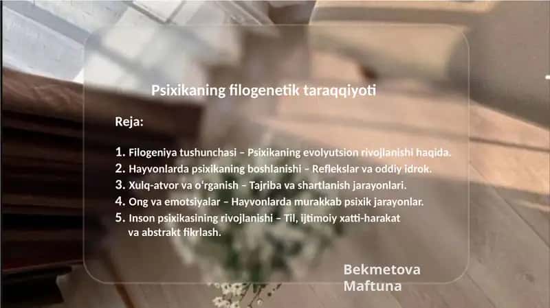 Psixikaning filogenetik taraqqiyoti