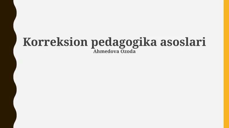 Korreksion pedagogika asoslari