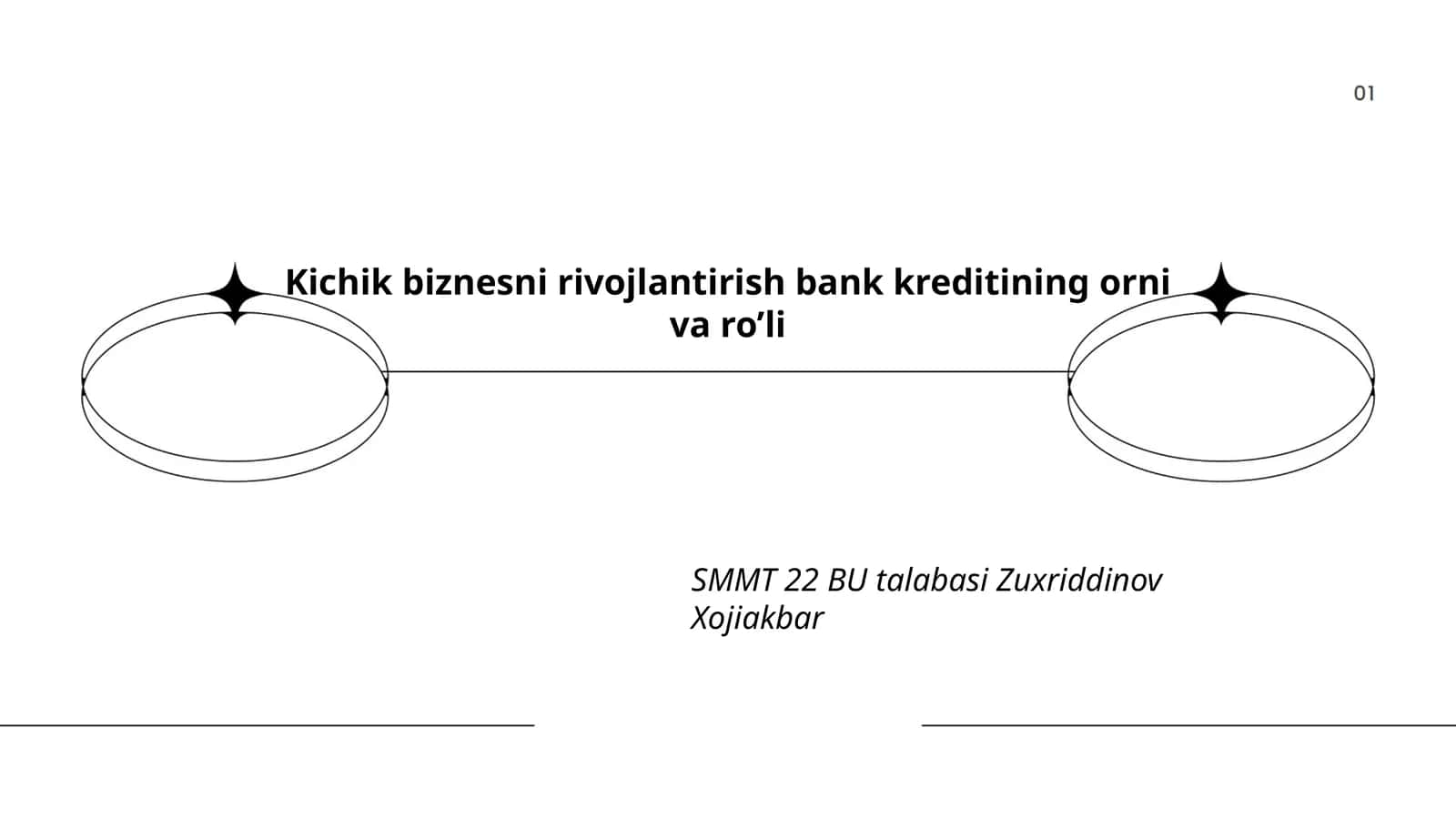 Kichik biznesni rivojlantirish bank kreditining orni va ro’li