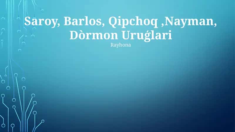 Barlos, Saroy, Qipchoq