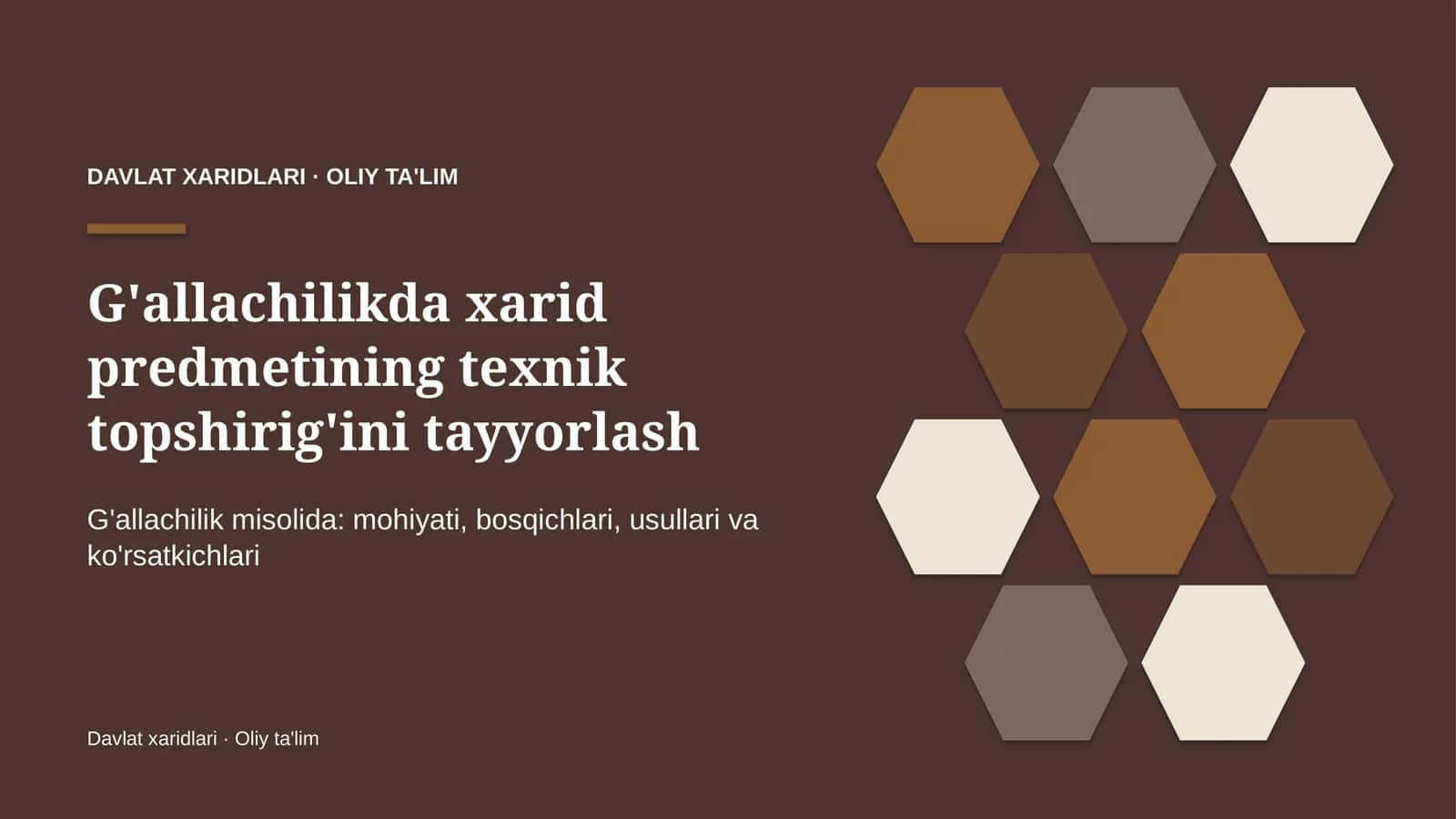 g'allachilikda xarid predmetining texnik topshirig'ini tayyorlash 9064