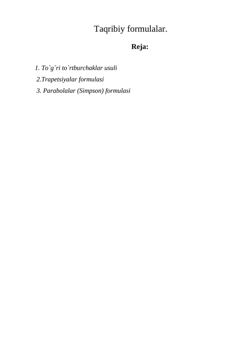 Taqribiy formulalar