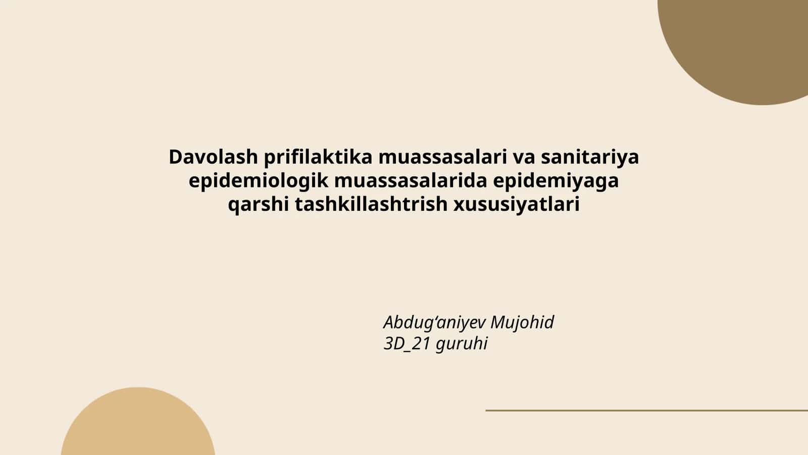 Davolash prifilaktika muassasalari va sanitariya epidemiologik muassasalarida epidemiyaga qarshi tashkillashtrish xususiyatlari