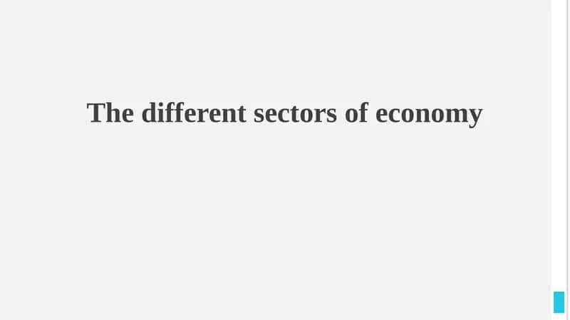 Economic Sectors: An Overview