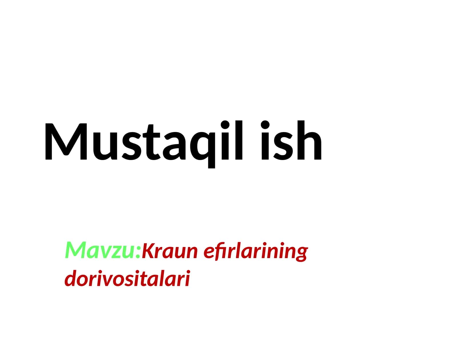 Kraun efirlarining dori vositalari