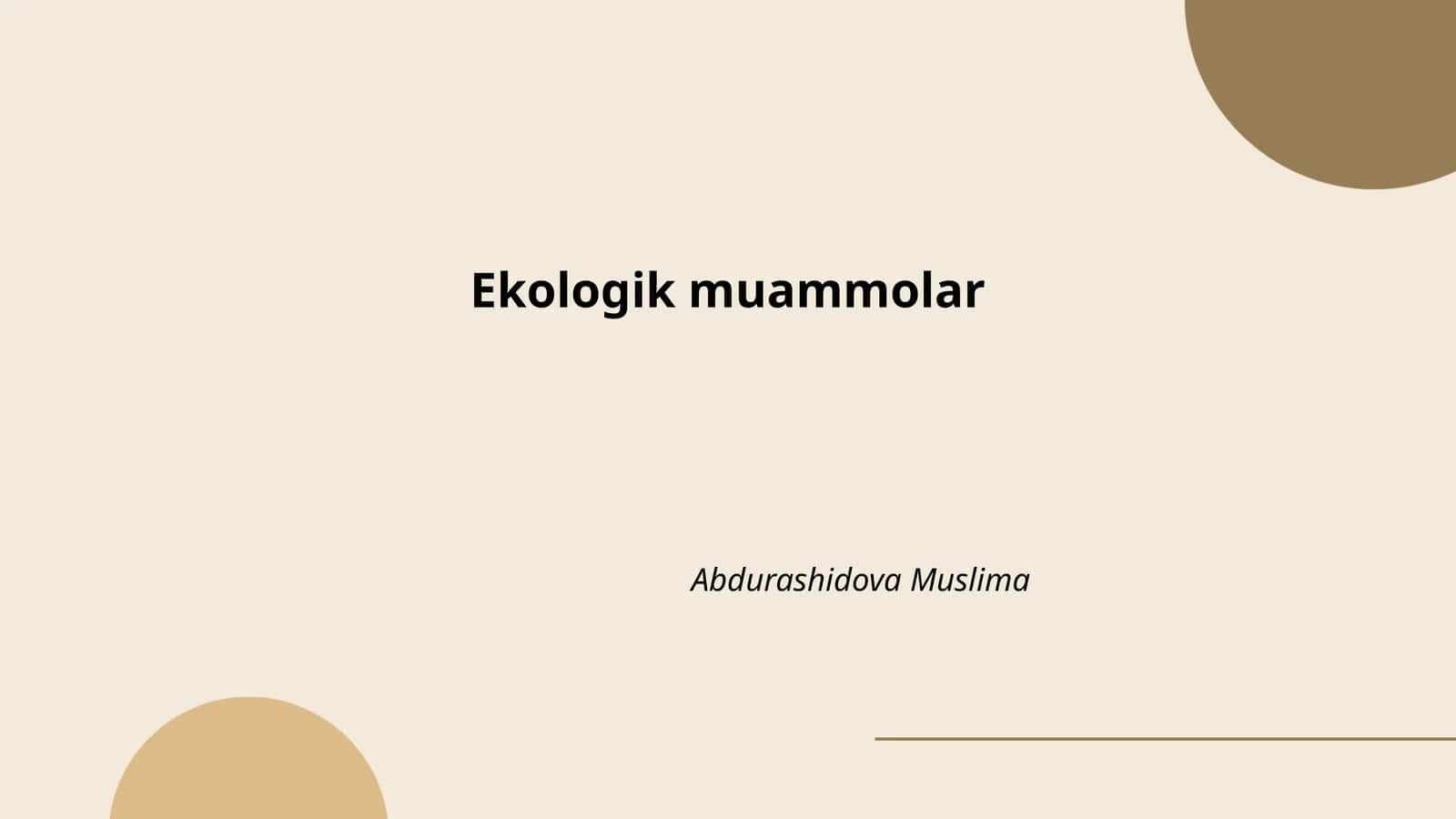 Ekologik muammolar