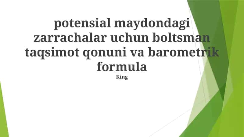 Boltzmann Taqsimoti: Asosiy Tamoyillar