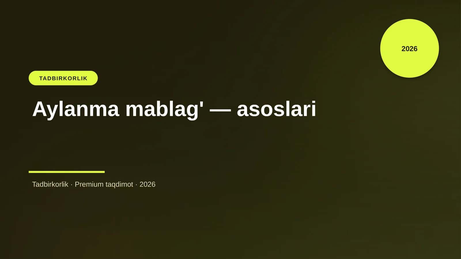 Aylanma mablag' — asoslari