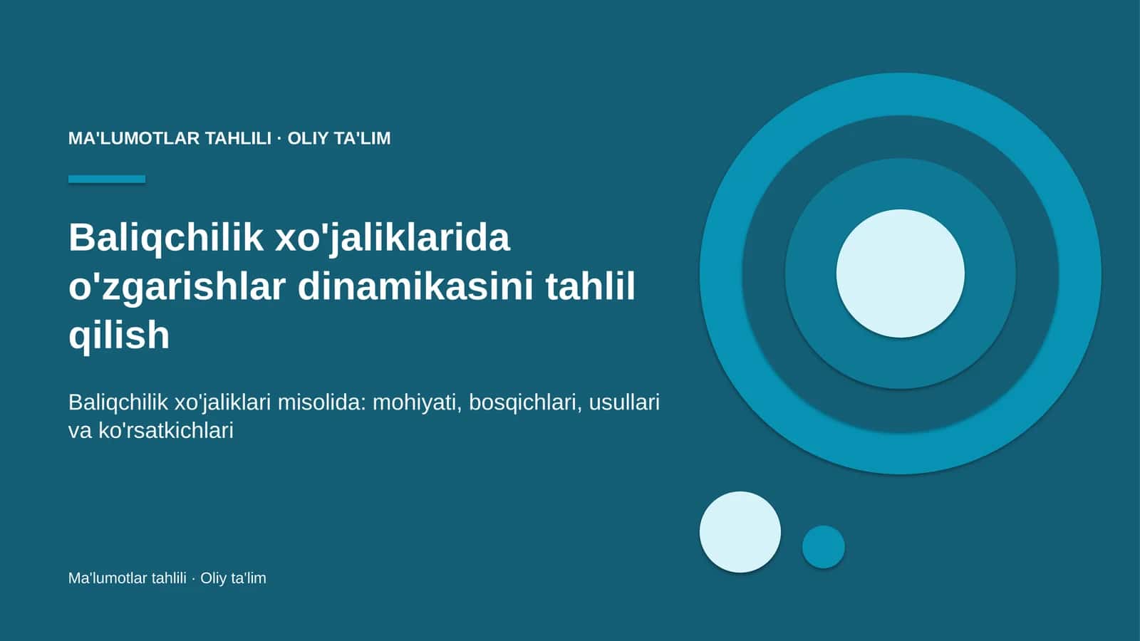 Baliqchilik xo'jaliklarida o'zgarishlar dinamikasini tahlil qilish