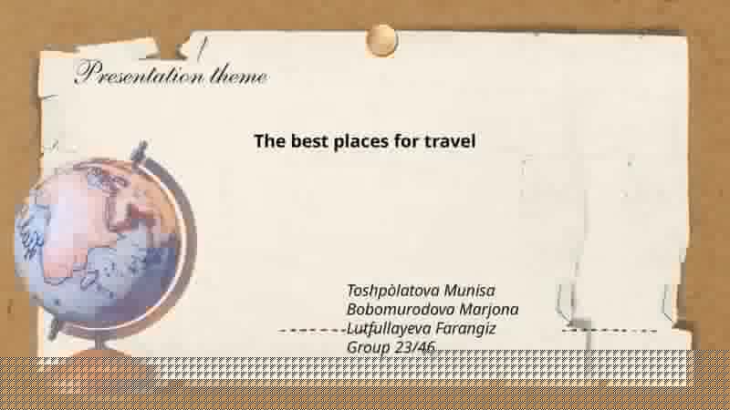 The best places for travel