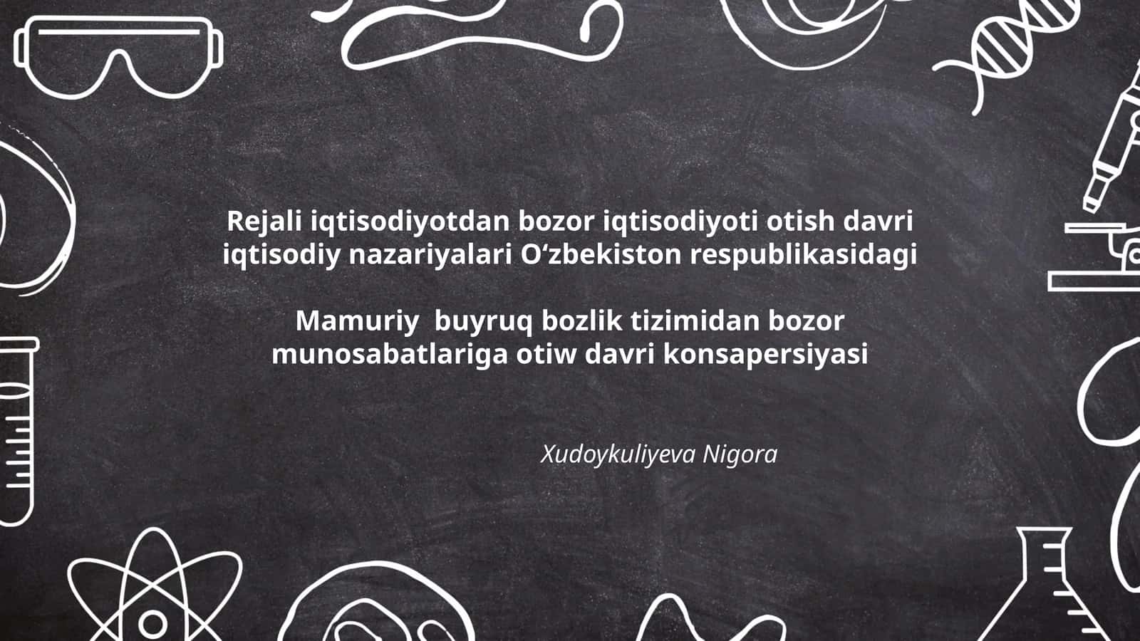 Mamuriy buyruq bozlik tizimidan bozor munosabatlariga otiw davri konsapersiyasi