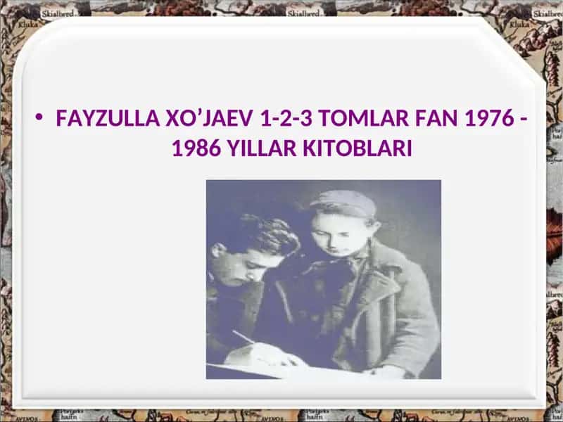 Fayzulla Xo’jaev1-2-3 Tomlar Fan 1976 -1986 Yillar Kitoblari