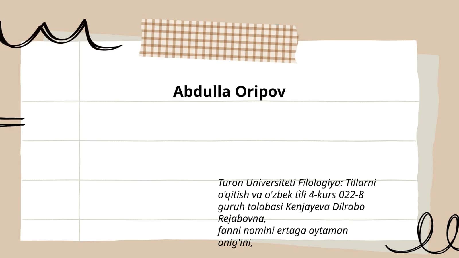 Turon Universiteti Filologiya: Tillarni o'qitish va o'zbek tìli 4-kurs