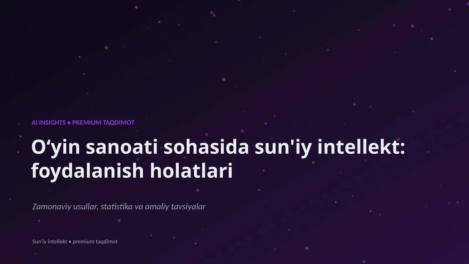 Sun'iy Intellekt - Premium Taqdimot