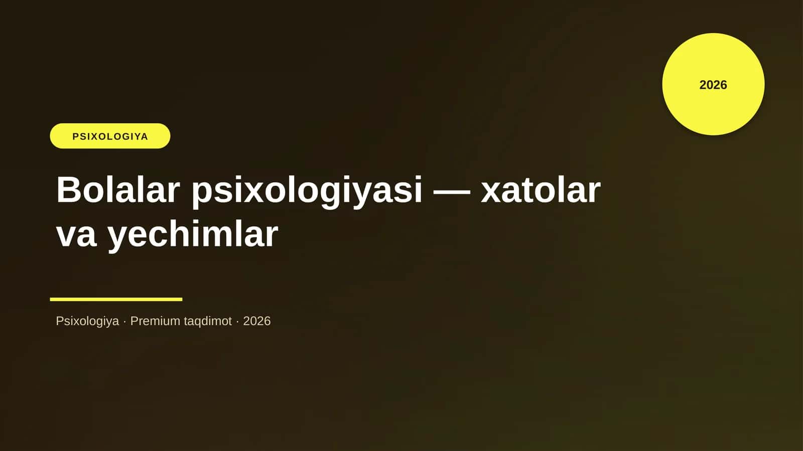 Bolalar psixologiyasi — xatolar va yechimlar