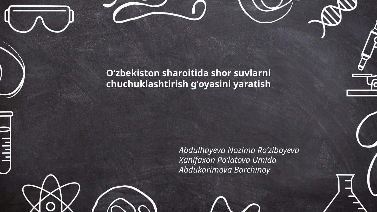 Shor suvlarni chuchuklashtirish gʻoyasi