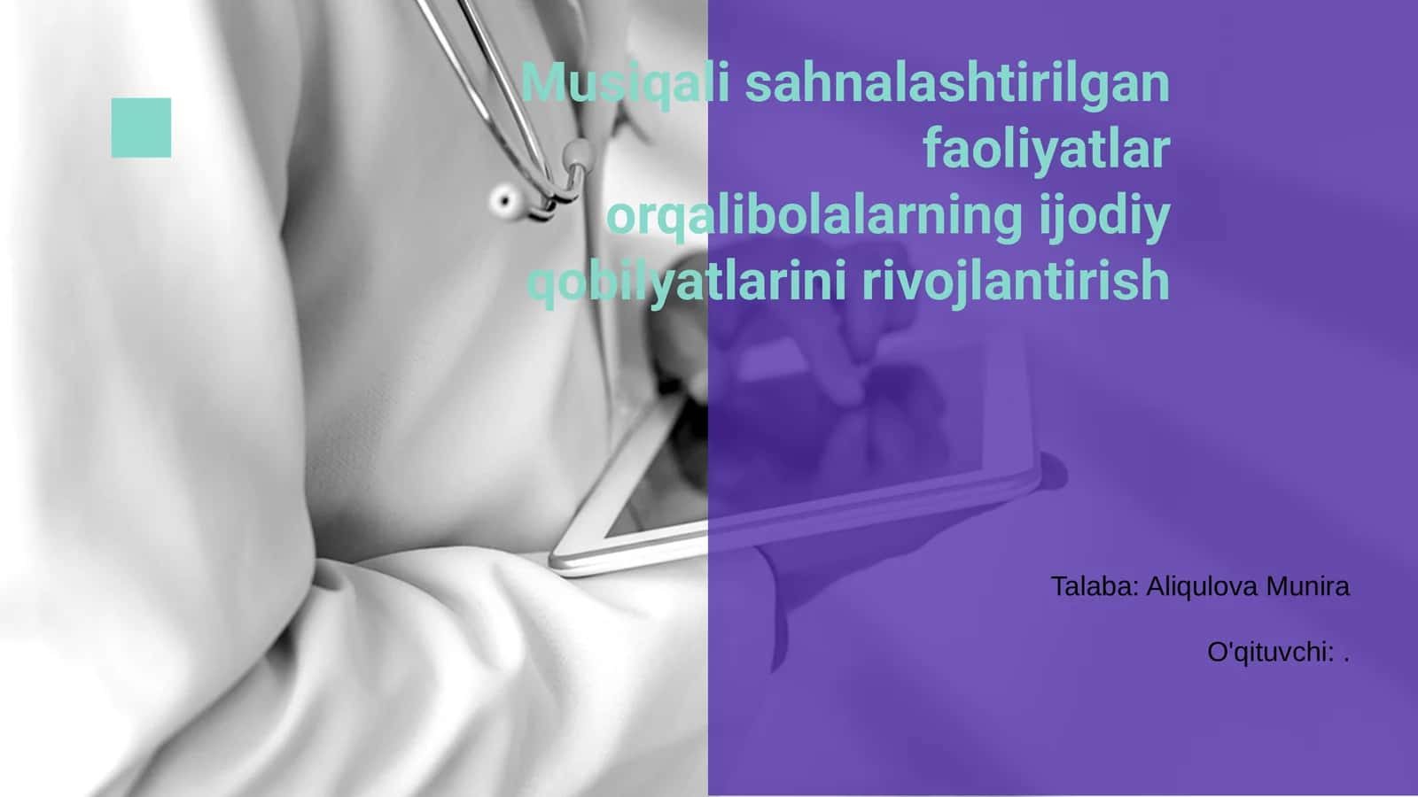Musiqali sahnalashtirilgan faoliyatlar orqalibolalarning ijodiy qobilyatlarini rivojlantirish