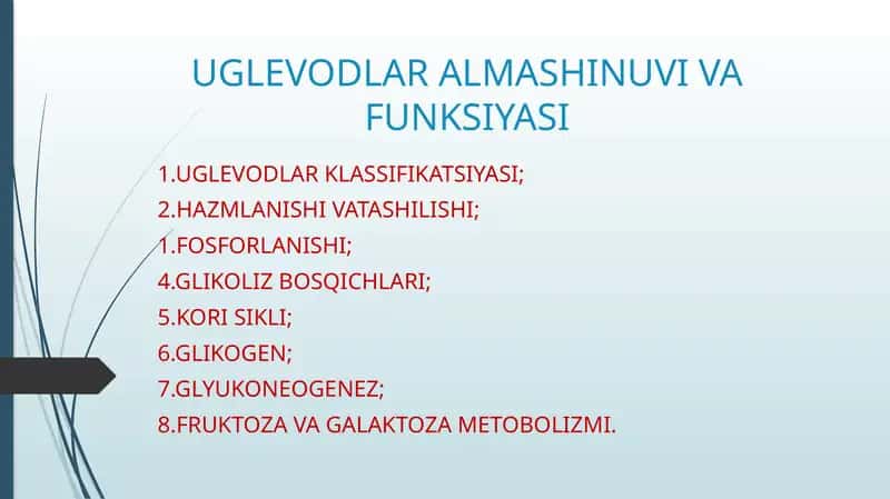 Uglevodlar almashinuvi